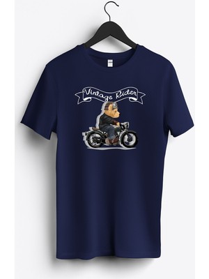MGAX Motosiklet Vintage Nostalgia Scooter Baskılı Regular Sıfır Yaka %100 Pamuk Unisex Penye T-Shirt