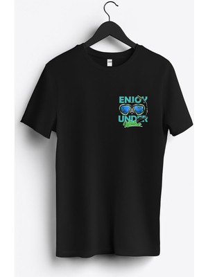 MGAX Dalgıç Enjoy Under Water Arma Baskılı Regular Sıfır Yaka %100 Pamuk Unisex Penye T-Shirt