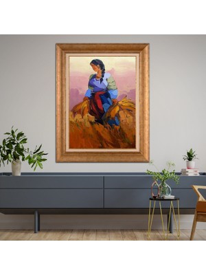 Giyense Altın Varaklı Çerçeveli Paspartulu Tablo DRE1665