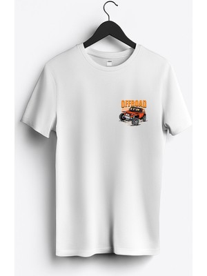 MGAX Off Road Jeep Arma Baskılı Regular Sıfır Yaka %100 Pamuk Unisex Penye T-Shirt