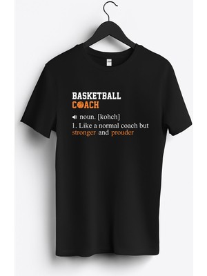 MGAX Basketbol Basketball Coach Baskılı Regular Sıfır Yaka %100 Pamuk Unisex Penye T-Shirt
