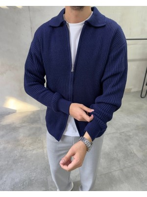 Difransel Jeans Erkek Fermuarlı Triko Sweatshirt