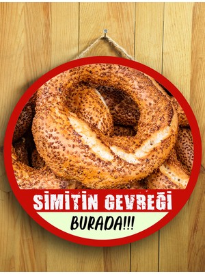 Mayeka Cafeler Simitçiler Börekçiler Kahvaltıcılar Çaycılar Için Simit Duvar Kapı Tablo Ahşap Askılı Pano Tabela