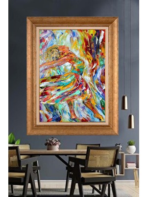 Giyense Altın Varaklı Çerçeveli Paspartulu Tablo DRE607