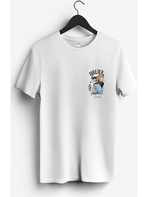 MGAX Skull Forever Cool Arma Baskılı Regular Sıfır Yaka %100 Pamuk Unisex Penye T-Shirt