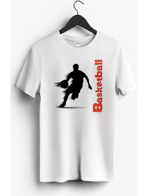 MGAX Basketbol Basketball Player Baskılı Regular Sıfır Yaka %100 Pamuk Unisex Penye T-Shirt