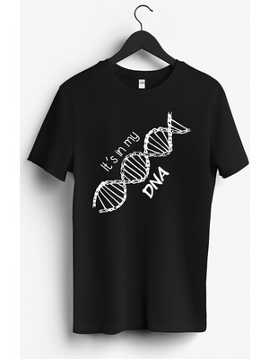 MGAX Motosiklet It's In My Dna Zincir Baskılı Regular Sıfır Yaka %100 Pamuk Unisex Penye T-Shirt