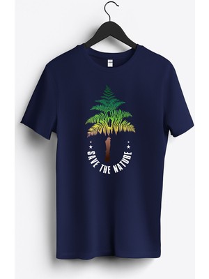 MGAX Kamp Doğayı Kurtar Baskılı Regular Sıfır Yaka %100 Pamuk Unisex Penye T-Shirt
