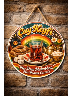 Mayeka Cafe Restoran Için Çay Ocağı Duvar Kapı Tablo Süsü Ahşap Askılı Pano Tabela No 67