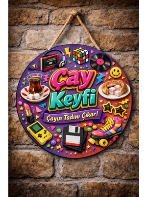 Mayeka Cafe Restoran Için Çay Ocağı Duvar Kapı Tablo Süsü Ahşap Askılı Pano Tabela No 64