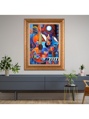 Giyense Altın Varaklı Çerçeveli Paspartulu Tablo DRE1072