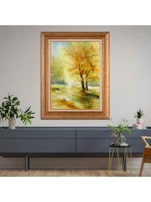 Giyense Altın Varaklı Çerçeveli Paspartulu Tablo DRE1684