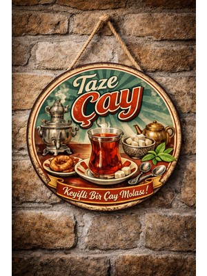 Mayeka Cafe Restoran Için Çay Ocağı Duvar Kapı Tablo Süsü Ahşap Askılı Pano Tabela No 52