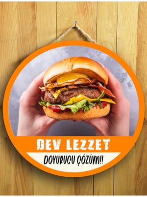 Mayeka Cafeler Restoranlar Hamburgerciler Için Hamburger Duvar Kapı Tablo Ahşap Askılı Pano Tabela