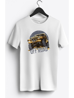 MGAX Off Road Baskılı Regular Sıfır Yaka %100 Pamuk Unisex Penye T-Shirt