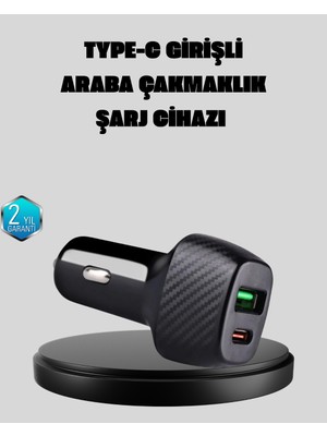 MK Beykoz Pd Destekli 38W Araç Şarj Başlığı Type-C + USB Çift Çıkış Hızlı Şarj - KE002Q-796VS3