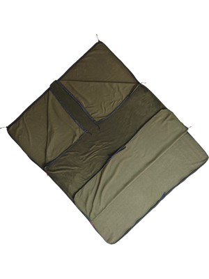 Naturecamp Deni Haki Birleştirilebilir Çift Kişilik Polar Kamp Uyku Tulumu-Battaniye Çarşaf Ykk Fermuarlı