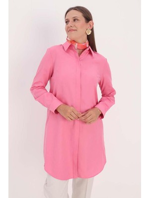 Allday BDX51007K Basic Gizli Patlı Gömlek Tunik