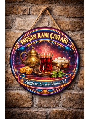 Mayeka Cafe Restoran Için Çay Ocağı Duvar Kapı Tablo Süsü Ahşap Askılı Pano Tabela No 59