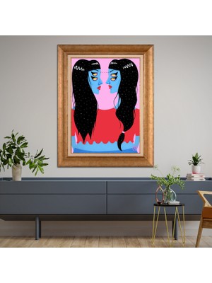 Giyense Altın Varaklı Çerçeveli Paspartulu Tablo DRE1348