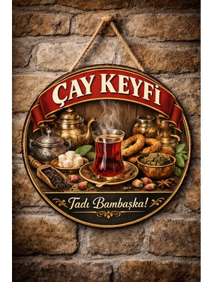 Mayeka Cafe Restoran Için Çay Ocağı Duvar Kapı Tablo Süsü Ahşap Askılı Pano Tabela No 58