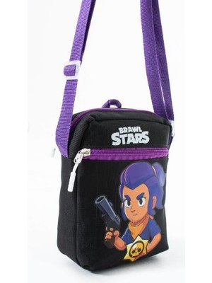 Trg Brawll Stars Shelly Çocuk Omuz Çantası – 3 Bölmeli – Su Geçirmez Kumaş (21×16×6 Cm)