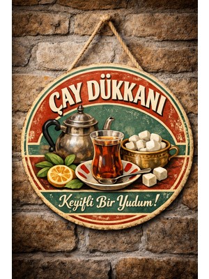 Mayeka Cafe Restoran Için Çay Ocağı Duvar Kapı Tablo Süsü Ahşap Askılı Pano Tabela No 55