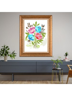 Giyense Altın Varaklı Çerçeveli Paspartulu Tablo DRE1315