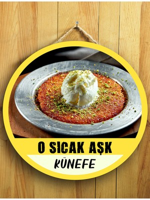 Mayeka Cafeler Restoranlar Tatlıcılar Için Künefe Duvar Kapı Tablo Ahşap Askılı Pano Tabela