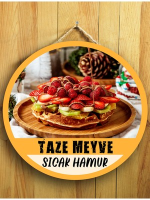 Mayeka Cafeler Restoranlar Tatlıcılar Wafflecılar Için Waffle Duvar Kapı Tablo Ahşap Askılı Pano Tabela