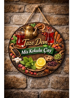 Mayeka Cafe Restoran Için Çay Ocağı Duvar Kapı Tablo Süsü Ahşap Askılı Pano Tabela No 57