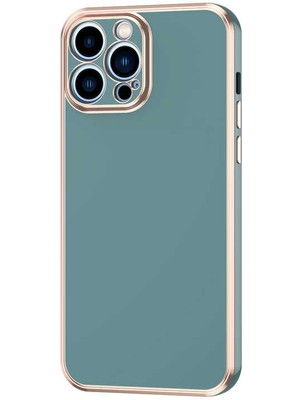 iPhone 12 Pro Max Uyumlu Nrtk Bark Kapak-Petrol Yeşil