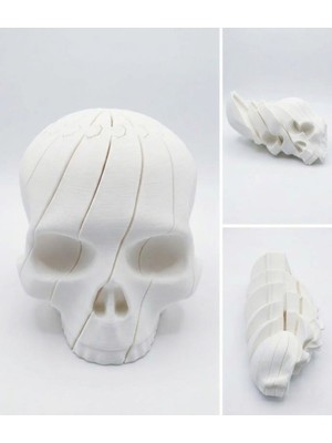 Tasarım Dilimli Kurukafa Figürü Dekoratif Biblo Masaüstü Obje