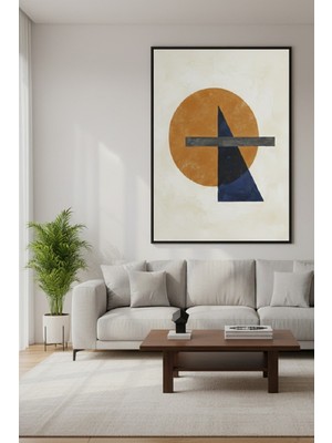 Safir Design Minimalist Geometrik Kompozisyon Şık Çerçeveli Tablo
