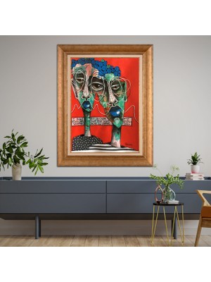 Giyense Altın Varaklı Çerçeveli Paspartulu Tablo DRE1327