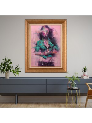 Giyense Altın Varaklı Çerçeveli Paspartulu Tablo DRE1337