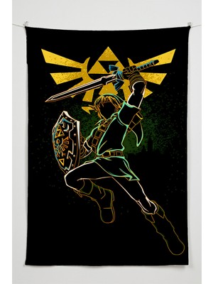 Charmbi Gamer Duvar Örtüsü -  Çok Renkli Anime Temalı Kumaş Oda Dekoru Tapestry