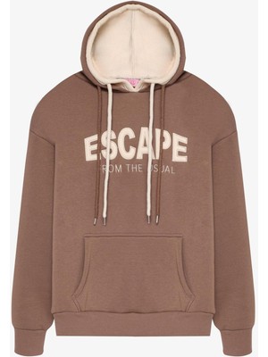 Quzu 01192 Çift Yaka Detaylı Kadın Sweatshirt