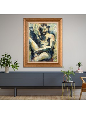 Giyense Altın Varaklı Çerçeveli Paspartulu Tablo DRE1109