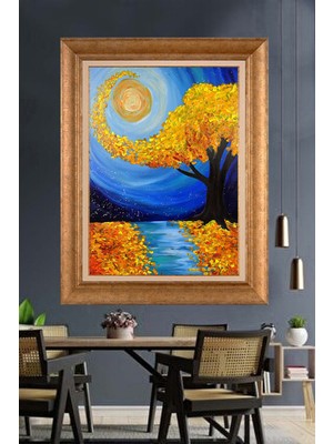 Giyense Altın Varaklı Çerçeveli Paspartulu Tablo DRE939