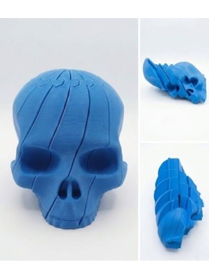 Tasarım Dilimli Kurukafa Figürü Dekoratif Biblo Masaüstü Obje