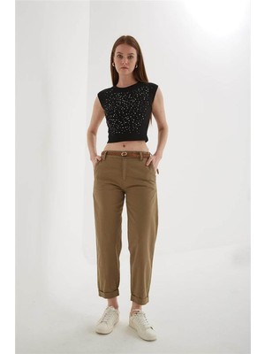 Fashion Friends 25Y0107K1 Kadın Kemerli Pantolon