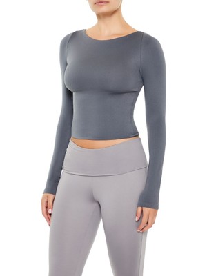 F21 Dikişsiz Uzun Kollu Tişört