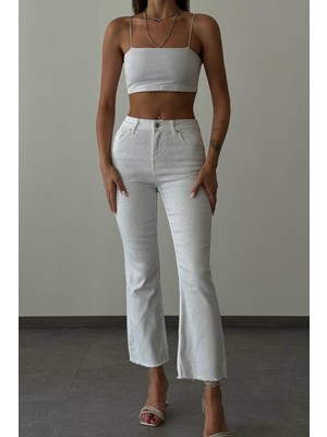 Lacarino 7481 Mını Flare Kadın Jean Pantolon