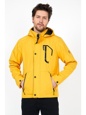 Sivaist YENİ SEZON ERKEK SARI SOFTSHELL KAPÜŞONLU İÇ CEPLİ SU VE RÜZGAR GEÇİRMEZ MEVSİMLİK&YAZLIK MONT