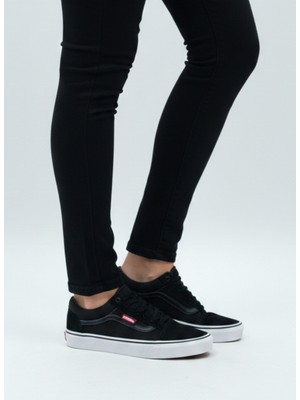Homiro Bağcıklı Unisex Spor Sneaker - Siyah Taba Beyaz