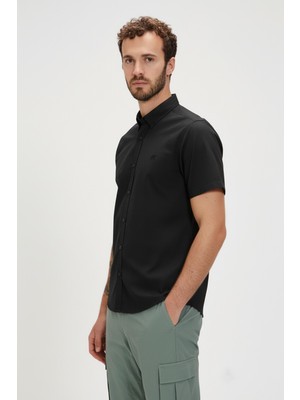 Bad Bear Erkek Kısa Kol Gömlek Plant Basıc Siyah