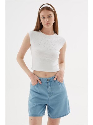 Fashion Friends 25Y0559K1 Kadın Taş Detaylı T-Shirt