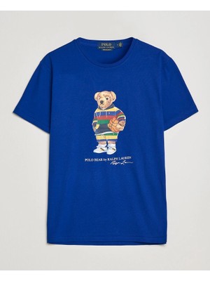 Polo Ralph Lauren Bear Baskılı Slim Fit Mavi T-Shirt M Beden