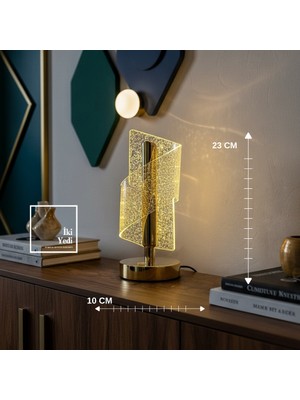 İki Yedi Konsept Corvinus 776 Modern Dokunmatik Şarjlı LED Masa Lambası 3 Renk Işık Lüks Dekoratif Aydınlatma Hediye